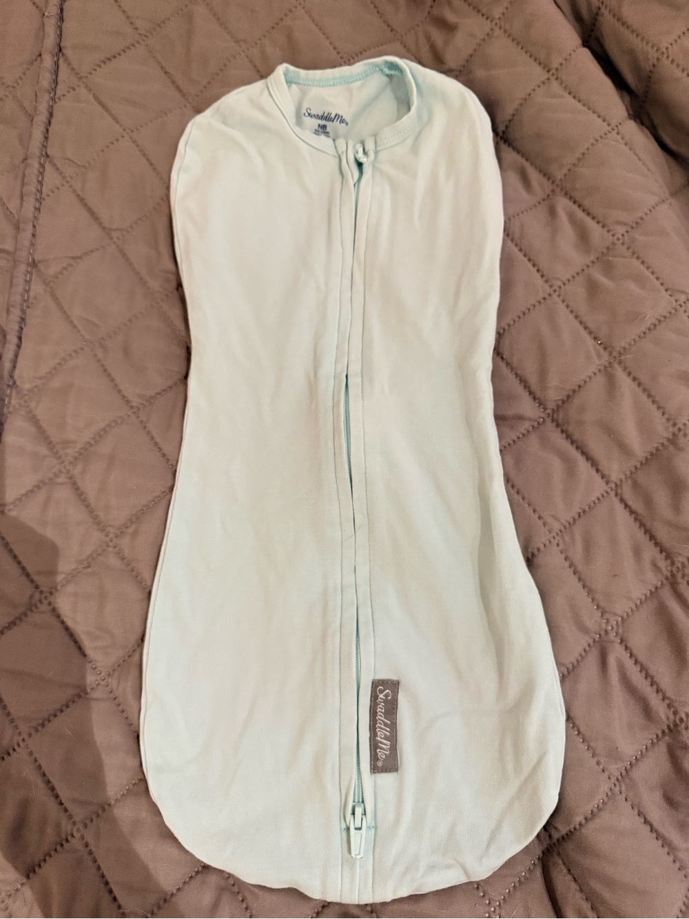 SwaddleMe Newborn Light Mint Zippered Swaddle